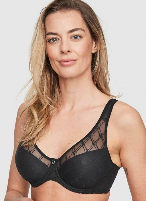 Rita Padded Wire bra, Black in the group Bra / Wired bra /  Bra with medium soft wire at Underwear Sweden AB (142141-9000)