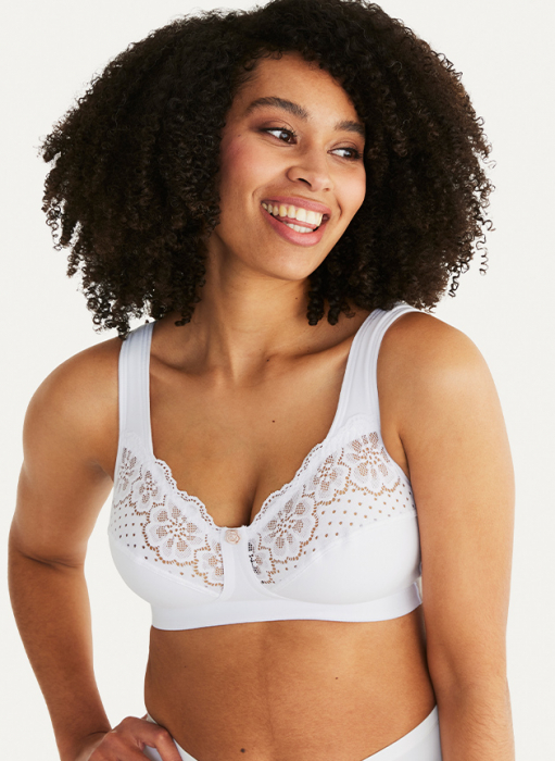 Cotton Bloom Soft bra, White in the group WOMEN / Collections / Cotton Bloom at Underwear Sweden AB (10310-1000)