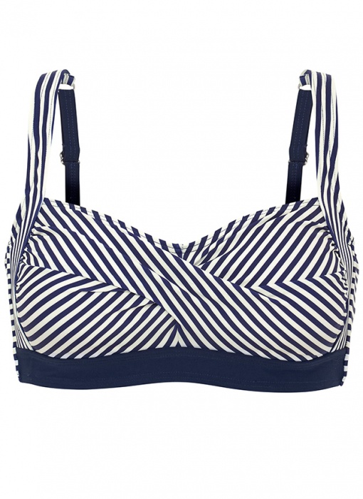 Brighton twisted Soft Bra, Navy/White in the group OUTLET / Outlet Women / Swimwear at Underwear Sweden AB (474265-6610)