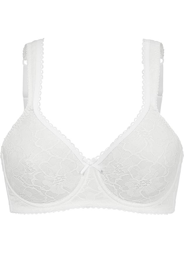 Lace Shape Wired bra, White