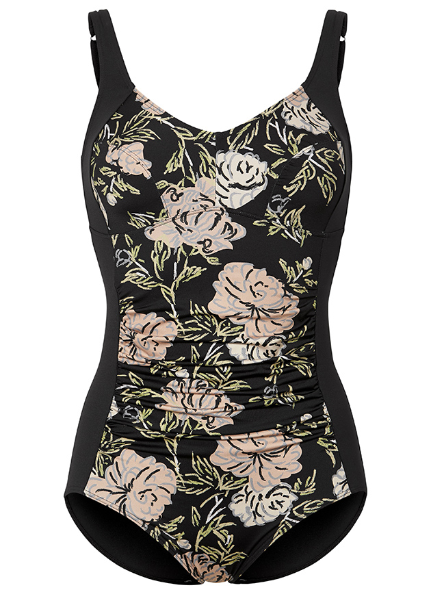  Rose Swimsuit Black/Flower